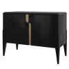 Guerra Vanni Sideboards Buffets<Two-Door Black Wood Sideboard with Satin Brass Handles from Studio Privè Collection