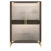 Morello Gianpaolo Bar Cabinets<Two-Door Brown Bar Cabinet with LED Light