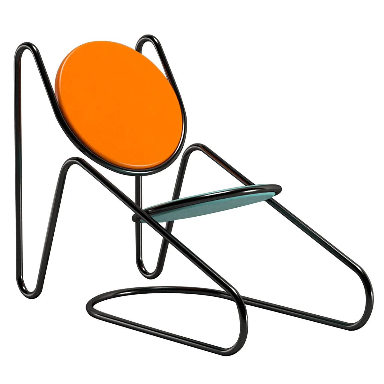 Le Dictateur Lounge Chairs<U-Disk Black/Light-Blue/Orange Recliner