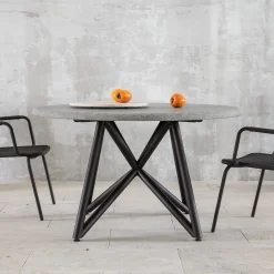 Veltha Outdoor Stone Design Outdoor Dining Tables<Uni 130 gray peperino stone outdoor dining table
