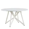 Veltha Outdoor Stone Design Outdoor Dining Tables<Uni 130 white marble outdoor dining table