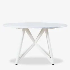 Veltha Outdoor Stone Design Outdoor Dining Tables<Uni 130 white marble outdoor dining table