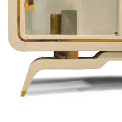ReDéco Cabinets<Unique Pearl Cappuccino Wood & Glass Showcase