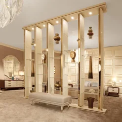 ReDéco Bookcases<Unique Pearl Champagne Wood Bookshelf