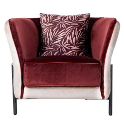 Mantellassi 1926 Armchairs<Universal red and white velvet armchair