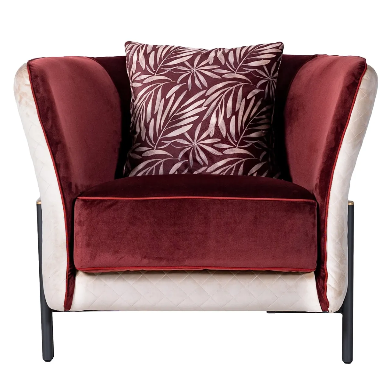 Mantellassi 1926 Armchairs<Universal red and white velvet armchair