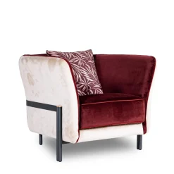 Mantellassi 1926 Armchairs<Universal red and white velvet armchair