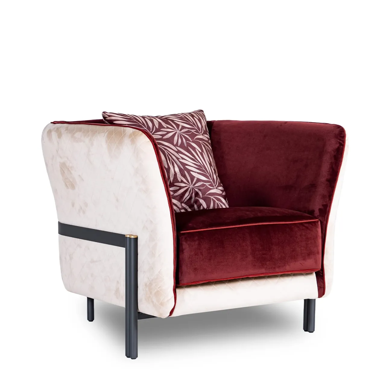Mantellassi 1926 Armchairs<Universal red and white velvet armchair