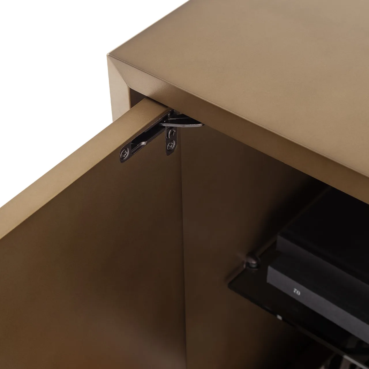 Morica Design Bar Cabinets<Universe 2-Door Bronze Bar Cabinet with Brass Details