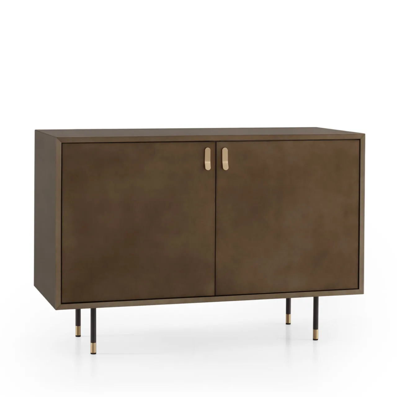 Morica Design Bar Cabinets<Universe 2-Door Bronze Bar Cabinet with Brass Details