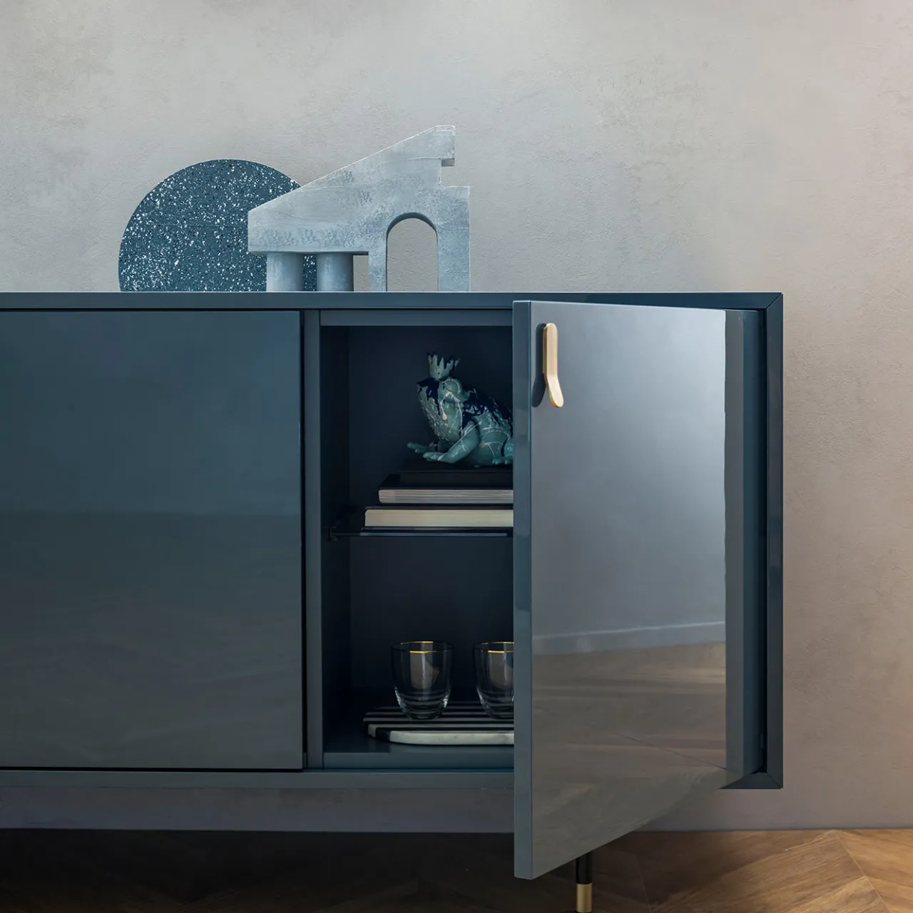 Morica Design Sideboards Buffets<Universe 4-Door Denim-Blue Sideboard