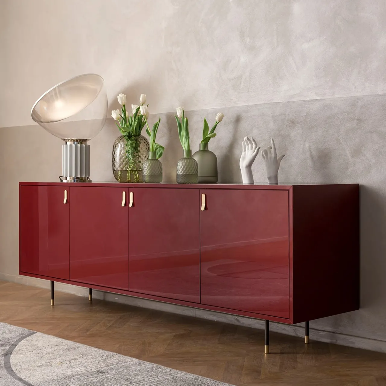 Morica Design Sideboards Buffets<Universe 4-Door Marsala-Red Sideboard