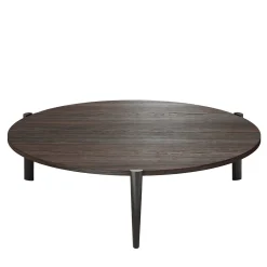 Emmemobili Coffee Tables<Up-down round veneered brown wood coffee table