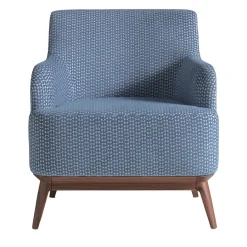 Annibale Colombo Armchairs<Upholstered Light Blue Armchair With Canaletto Walnut Feet