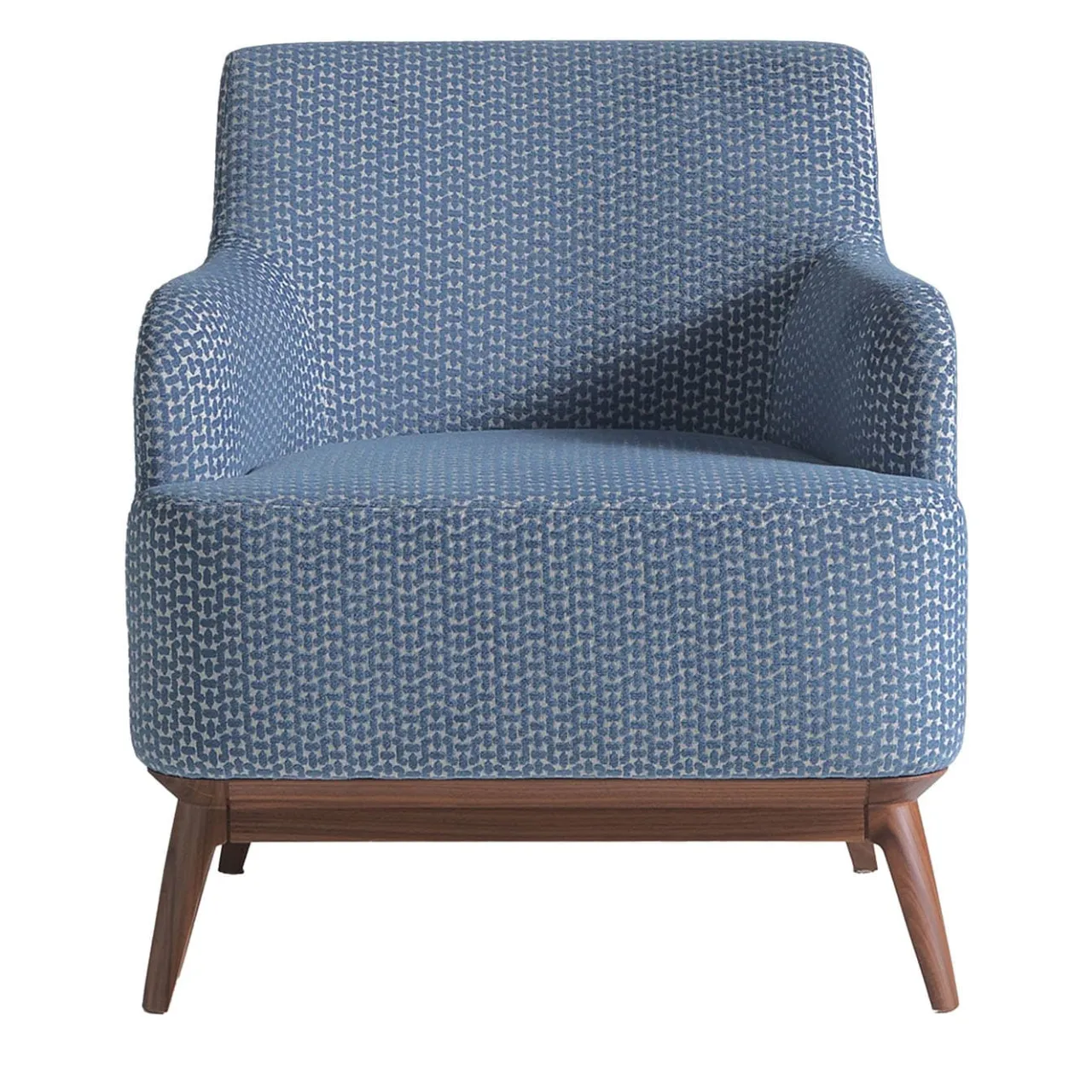 Annibale Colombo Armchairs<Upholstered Light Blue Armchair With Canaletto Walnut Feet