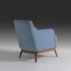 Annibale Colombo Armchairs<Upholstered Light Blue Armchair With Canaletto Walnut Feet