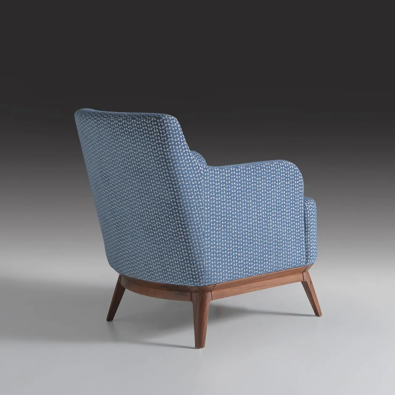 Annibale Colombo Armchairs<Upholstered Light Blue Armchair With Canaletto Walnut Feet