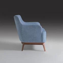Annibale Colombo Armchairs<Upholstered Light Blue Armchair With Canaletto Walnut Feet