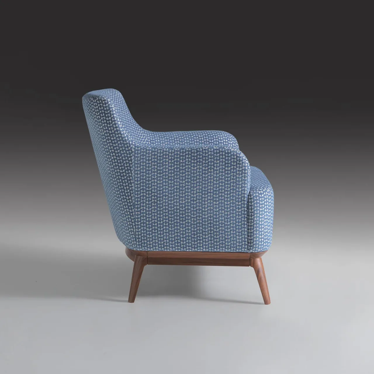 Annibale Colombo Armchairs<Upholstered Light Blue Armchair With Canaletto Walnut Feet
