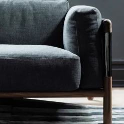 Giorgetti Sofas<Urban Gray Walnut Sofa with Metal Details