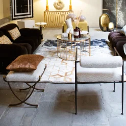 Bronzetto Stools<Urban Iron Stool with Upholstered Cushion