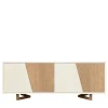 Ebanisteria Roberto Gambella Sideboards Buffets<Urban Mosaic White Stil And Wheat Finish Ash Wood Sideboard
