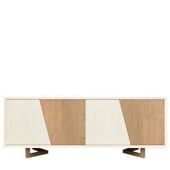 Ebanisteria Roberto Gambella Sideboards Buffets<Urban Mosaic White Stil And Wheat Finish Ash Wood Sideboard