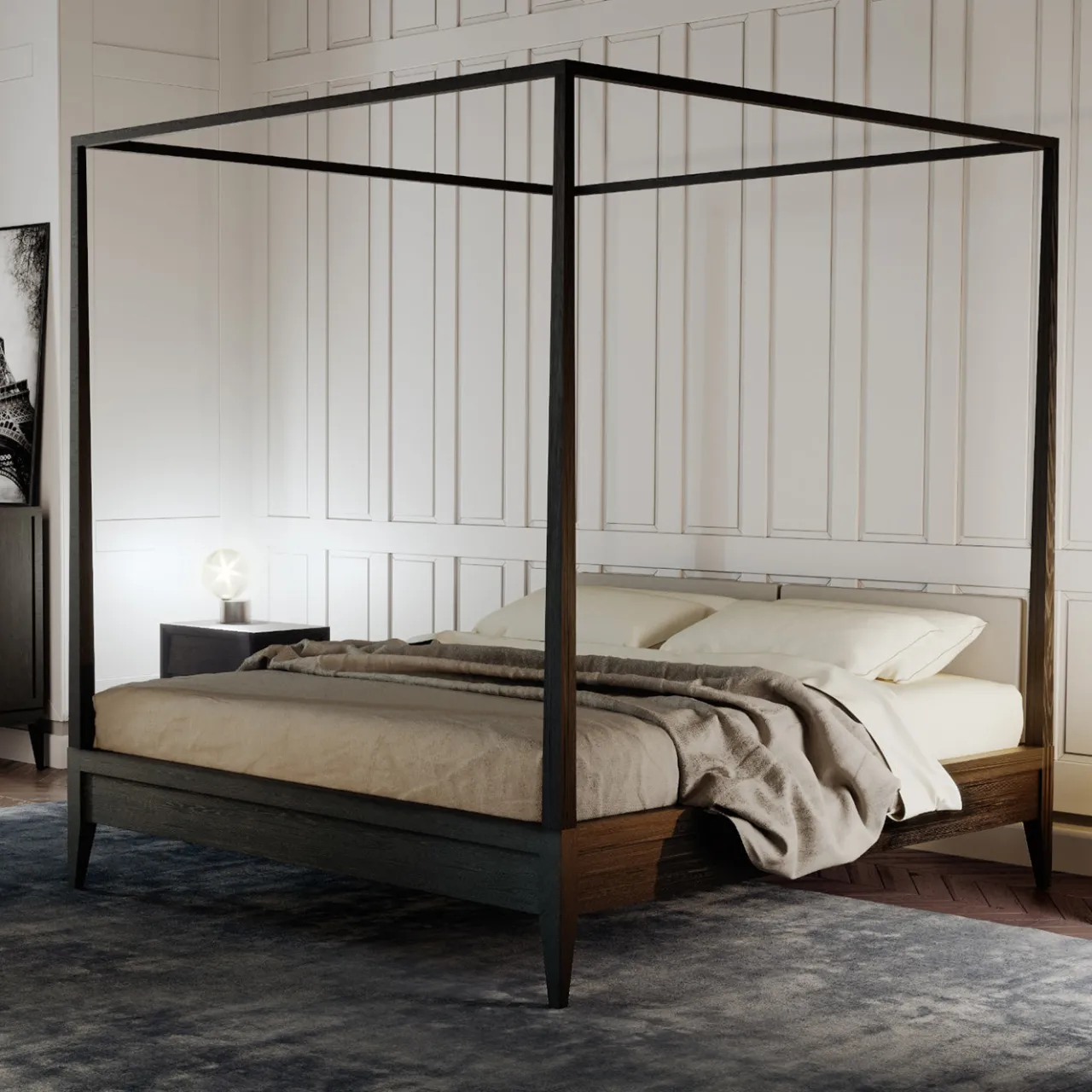Morelato Beds<Valentino Canopy Bed with Cherry Wood Frame