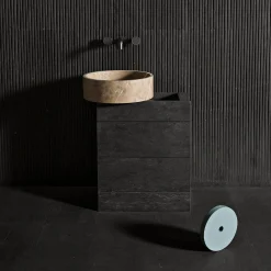 Luce Di Carrara Cabinets<Vanity 60 Wood Cabinet and Passage Marble Wahsbasin