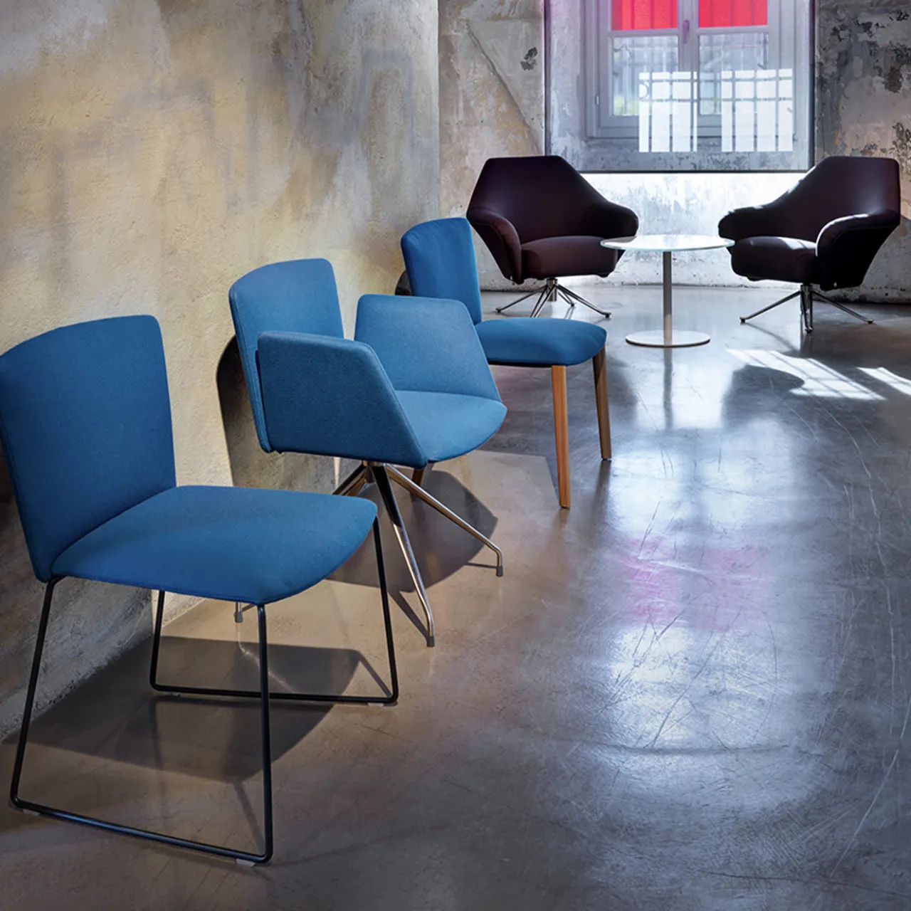 Tecno Spa Office Chairs<Vela Blue Sled Chair by Lievore Altherr Molina