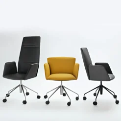 Tecno Spa Office Chairs<Vela Mustard Swivel Armchair by Lievore Altherr Molina