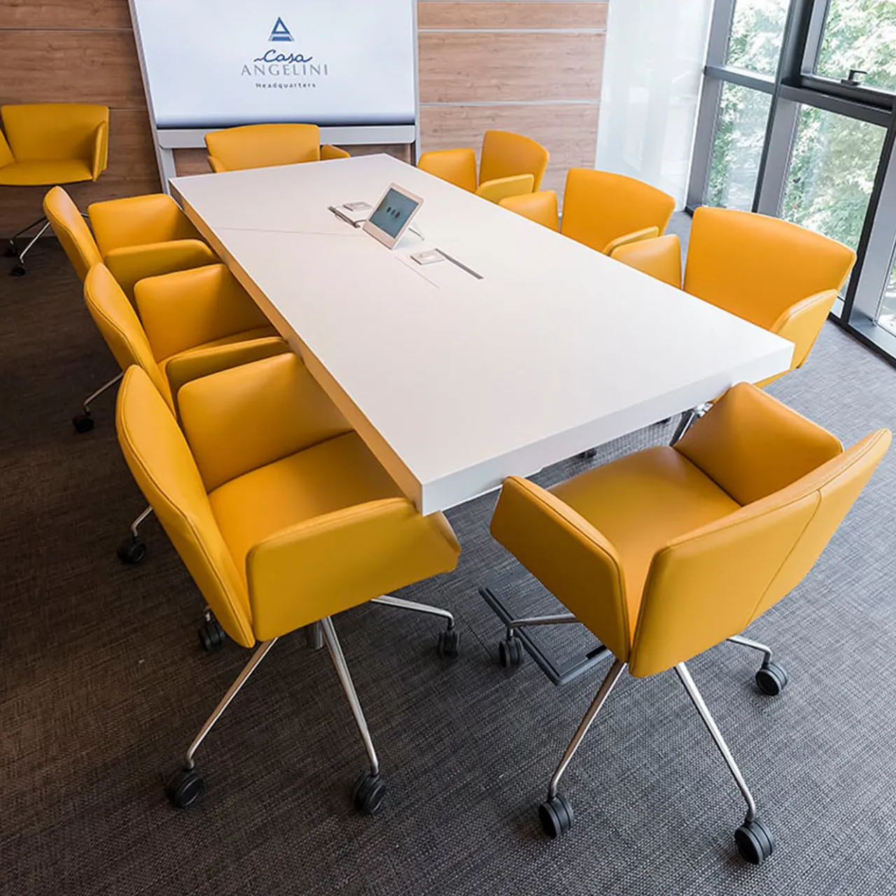 Tecno Spa Office Chairs<Vela Mustard Swivel Armchair by Lievore Altherr Molina