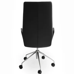 Tecno Spa Office Chairs<Vela Tall Black Leather Swivel Armchair by Lievore Altherr Molina