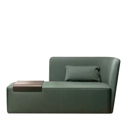 La Cividina Chaises<Velour Green Chaise Longue with Tray- Right
