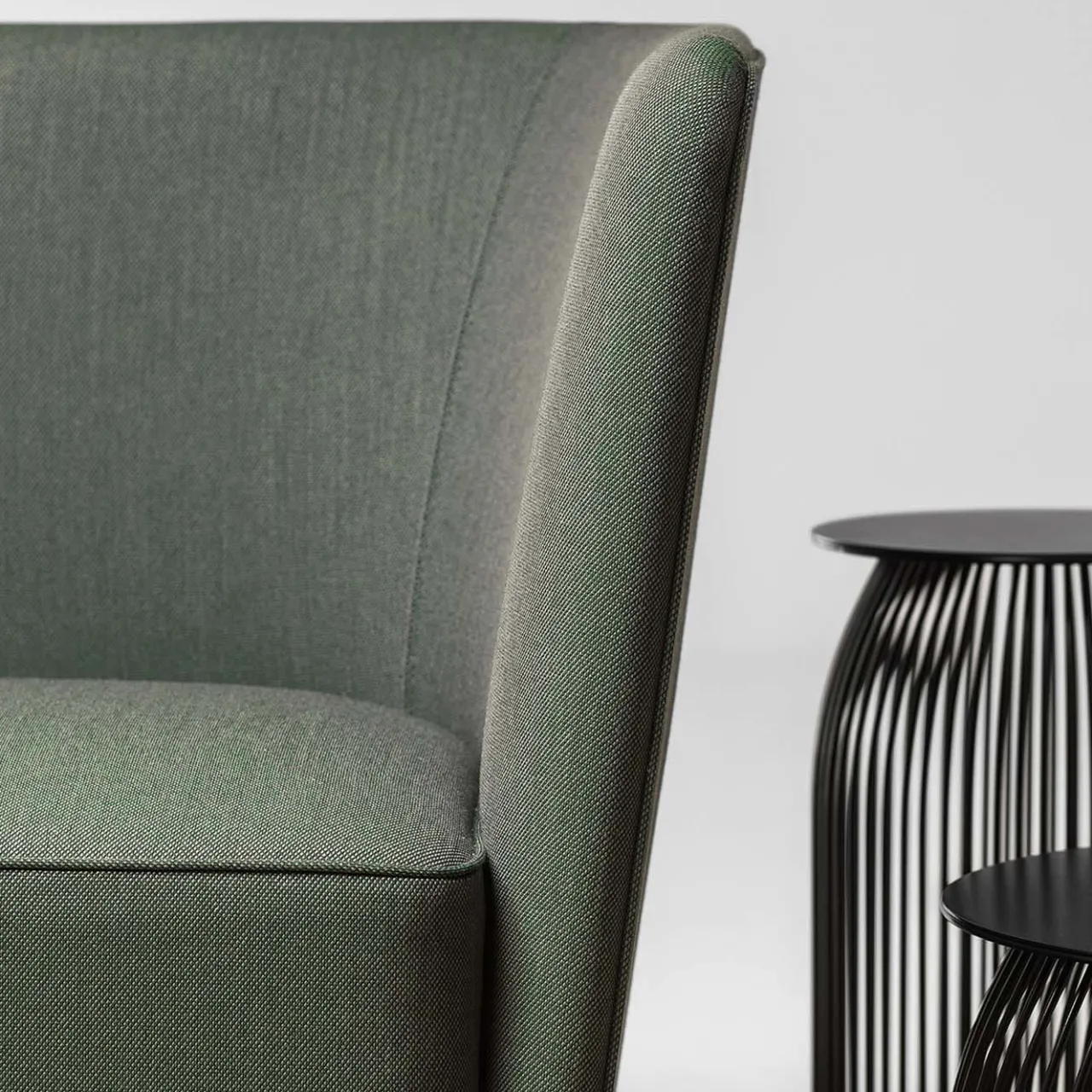 La Cividina Chaises<Velour Green Chaise Longue with Tray- Right