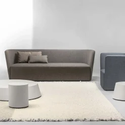 La Cividina Sofas<Velour Taupe 3-Seater Sofa