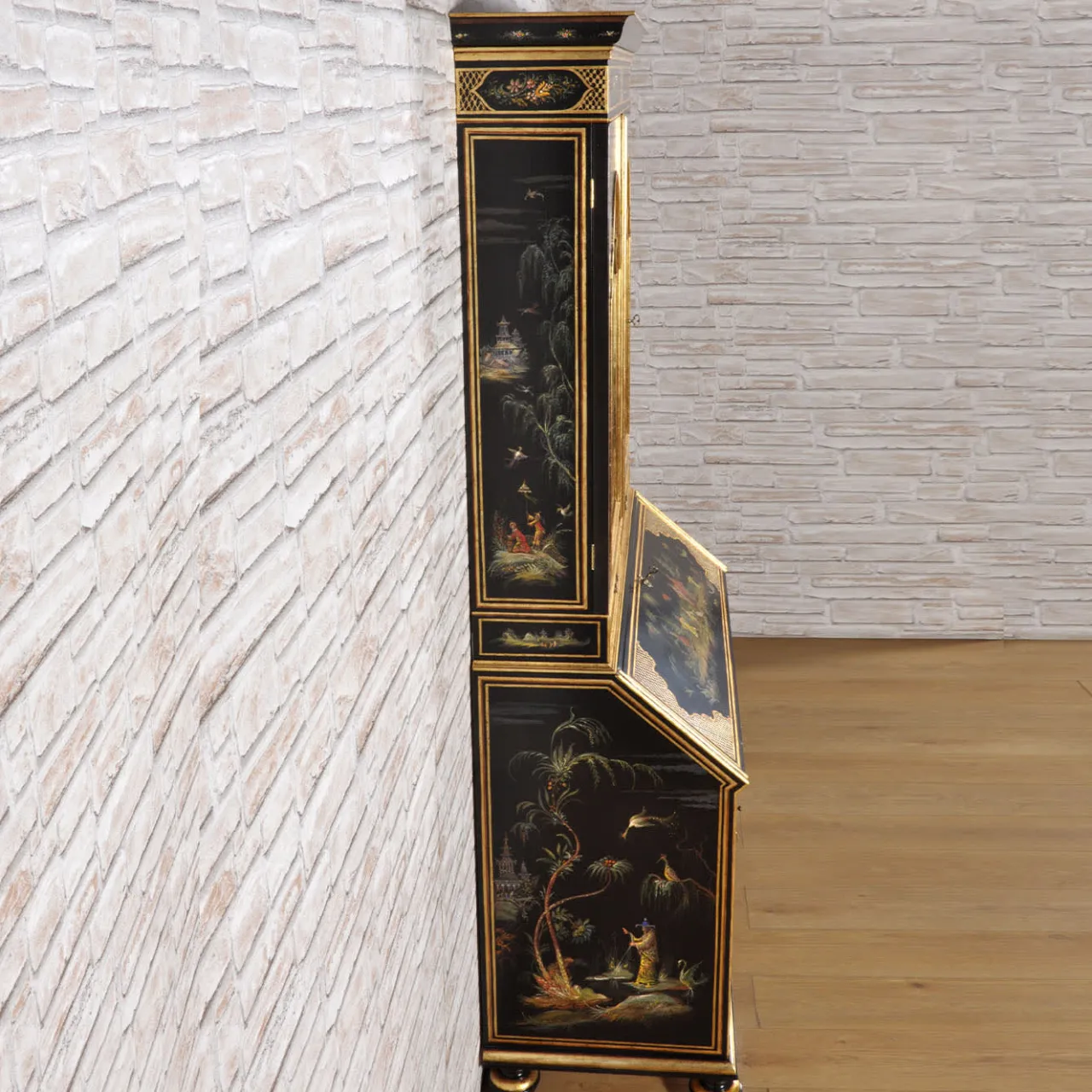 Vangelista 1960 Cabinets<Venezia '700 Chinoiserie Venetian-Style Black Secretaire