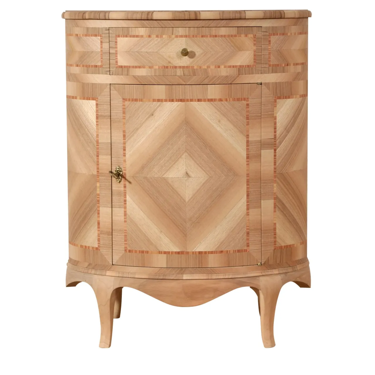 Vangelista 1960 Cabinets<Venezia '700 Luigi XV Venetian-Style Oval Inlaid Cabinet
