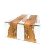 VGnewtrend Coffee Tables<Venezia Glass and Wood Rectangular Coffee Table