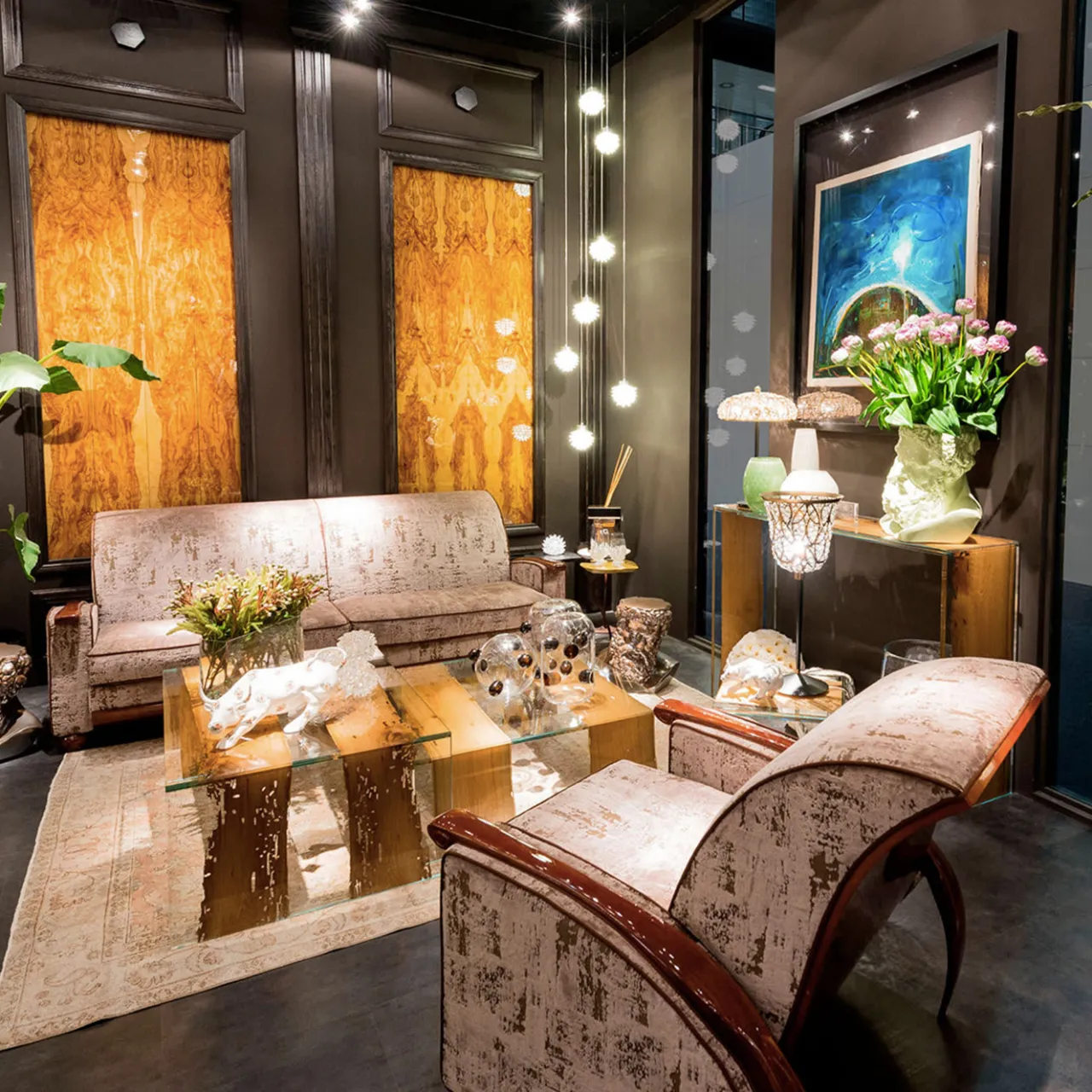 VGnewtrend Coffee Tables<Venezia Glass and Wood Rectangular Coffee Table