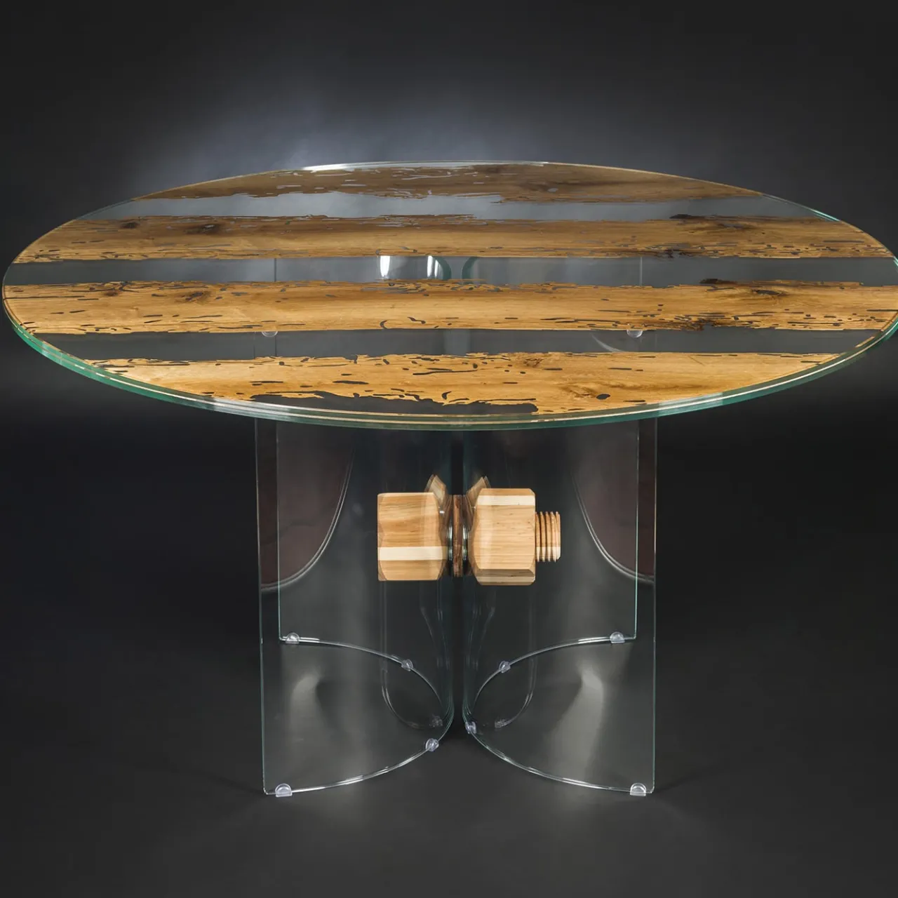 VGnewtrend Dining Tables<Venezia Round Briccola & Glass Table