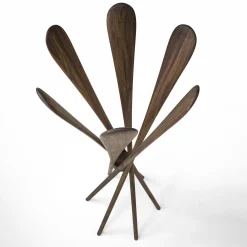 Riva 1920 Coat Stands<Veneziano solid Walnut wood Coat stand