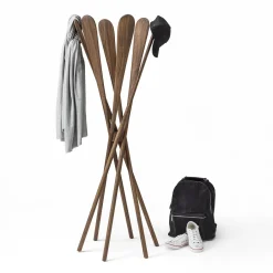 Riva 1920 Coat Stands<Veneziano solid Walnut wood Coat stand