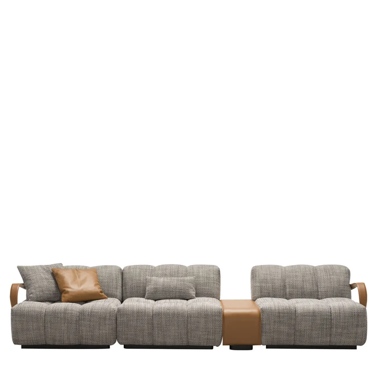 Ferri 1956 Sofas<Venice Gray Fabric With Brown Leather Details Sofa #2