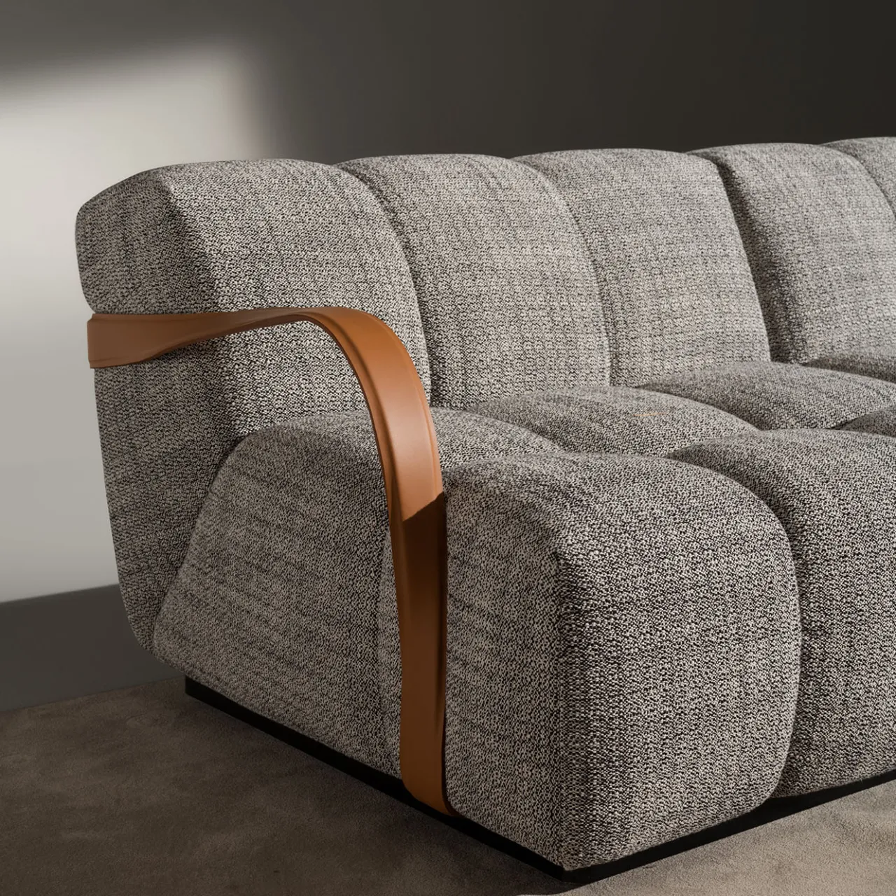Ferri 1956 Sofas<Venice Gray Fabric With Brown Leather Details Sofa #2
