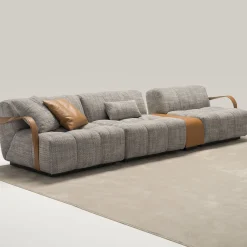Ferri 1956 Sofas<Venice Gray Fabric With Brown Leather Details Sofa #2
