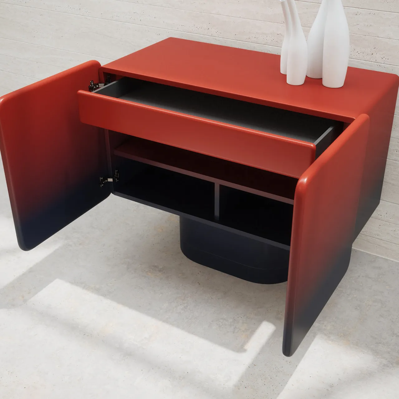 Ultramobili Sideboards Buffets<Venus 2 Gradient Red-Black Rounded Sideboard