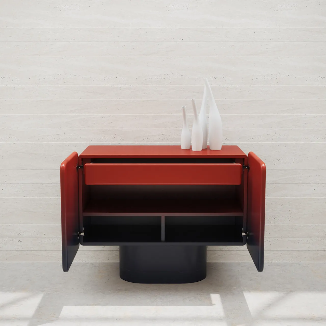 Ultramobili Sideboards Buffets<Venus 2 Gradient Red-Black Rounded Sideboard