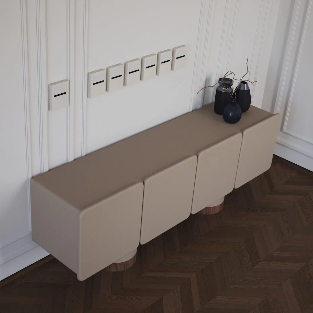 Ultramobili Sideboards Buffets<Venus Greige 4-Doors Sideboard