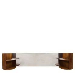 Maria Vittoria Paggini Nightstands<Verale Wood and Steel Headboard with Integrated Night Tables